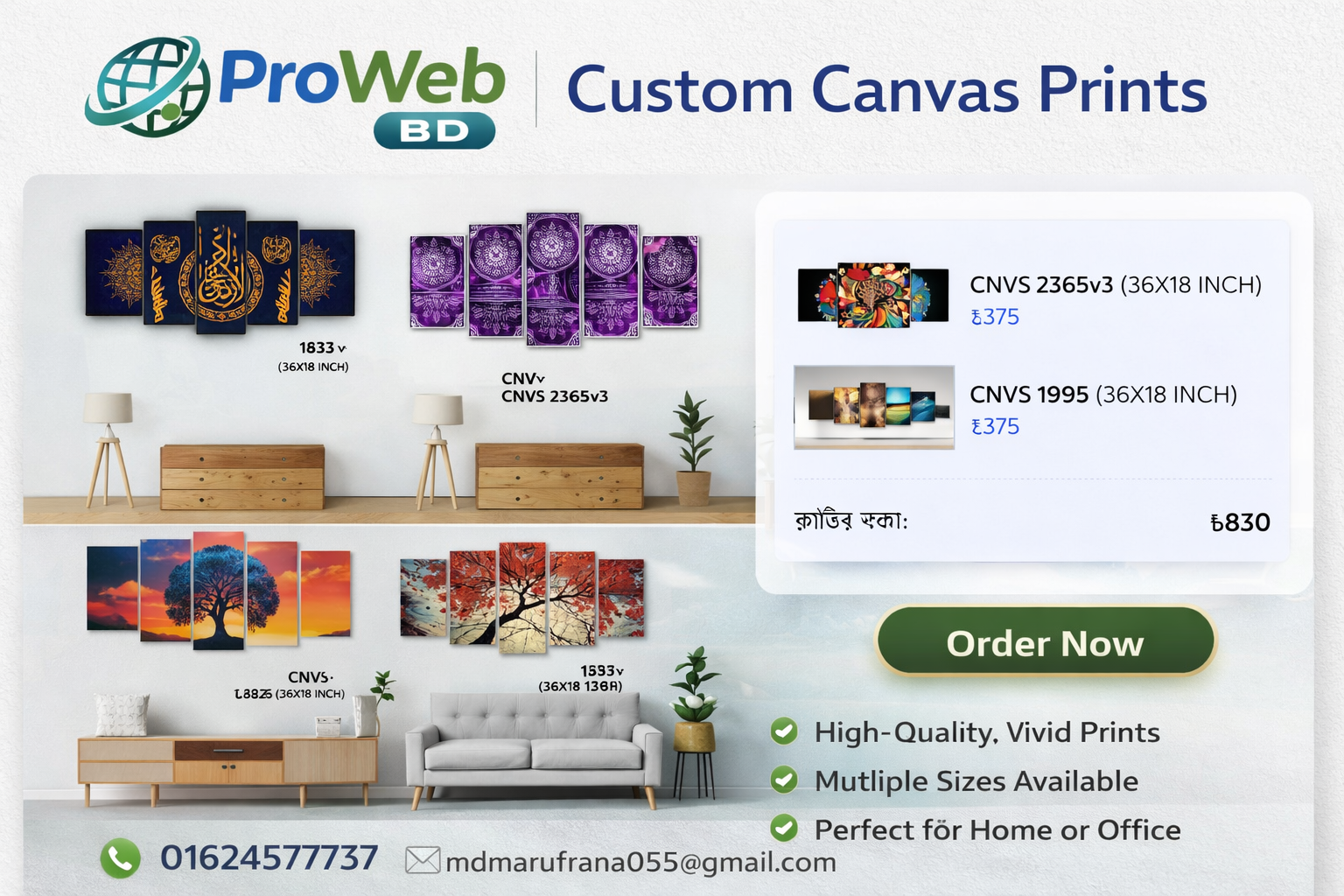 Premium Wall Canvas E-commerce Landing Page